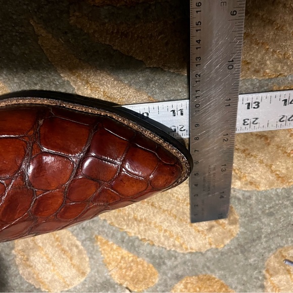 Tony Lama MEN CAIMAN & LEATHER WESTERN BOOTS-cognac-Sz 8 D - Picture 12 of 15